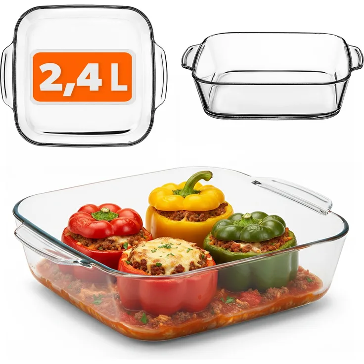 KADAX 2,4L kleine Auflaufform zum Backen, quadratisch, 25 cm