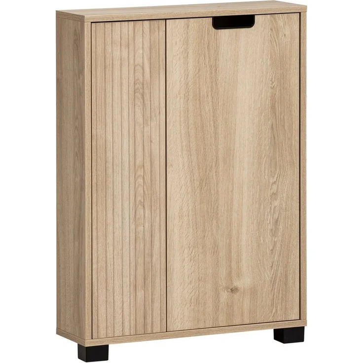 Schildmeyer Highboard Emmik 159448, weiß Eiche Dekor/gestreift, 59,8 x 19,5 x 85,2 cm – Bild 4
