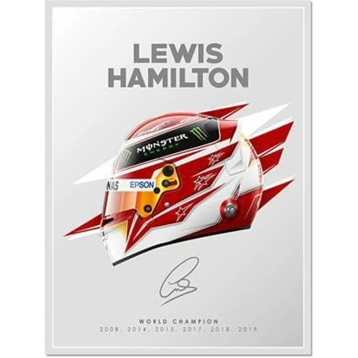 Poster Formel 1 Helme Rennfahrer Unterschriften · Deko Print ohne Rahmen - E / 50x70 cm – Bild 8