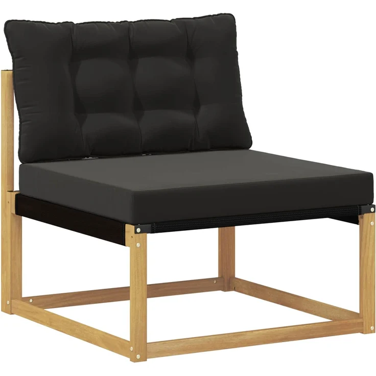 vidaXL Outdoor-Sofagarnitur Massives Akazienholz und Textilene Weiß 3439062 – Bild 4