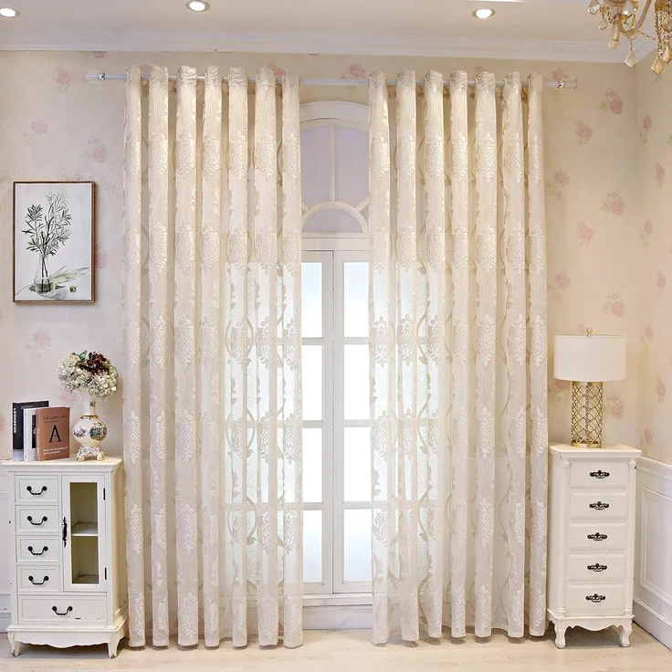 M&W DAS DESIGN Vorhang Wohnzimmer Schlafzimmer​​ Mit ösen 200Bx245H (1er), 2 für Paar, halbtransparent