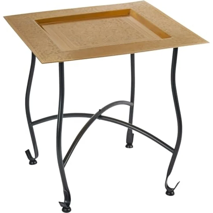 Marrakesch Orient & Mediterran Interior Beistelltisch Beistelltisch Garten Klapptisch Metall Sule Eckig Gold (1-St), Handarbeit – Bild 1