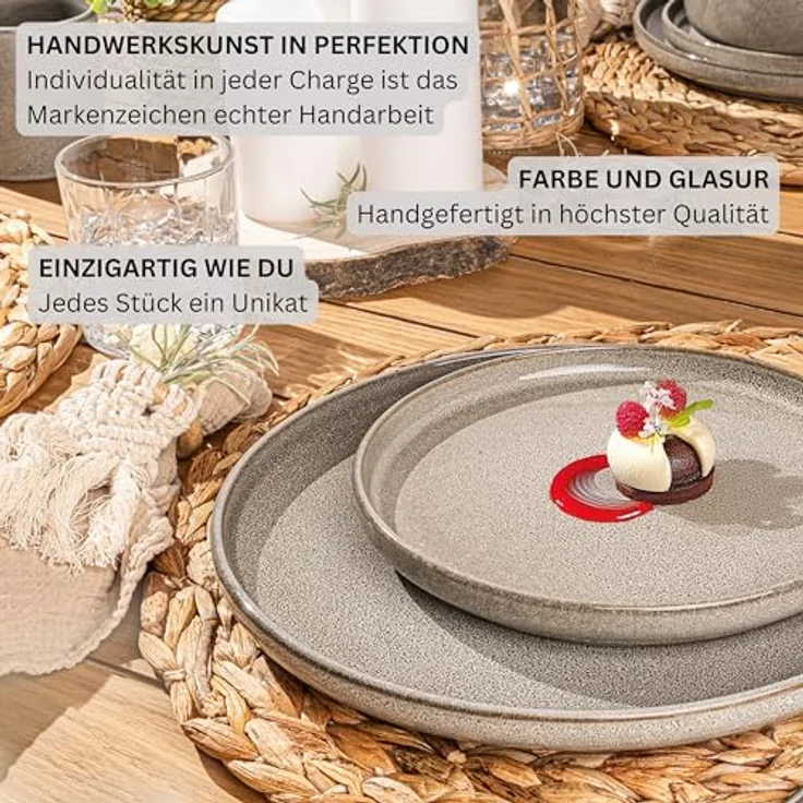 Sänger Kairo Clay Tafelservice, 18-teilig, Grau, kratzfestes Keramikgeschirr für Essen & Trinken – Bild 4