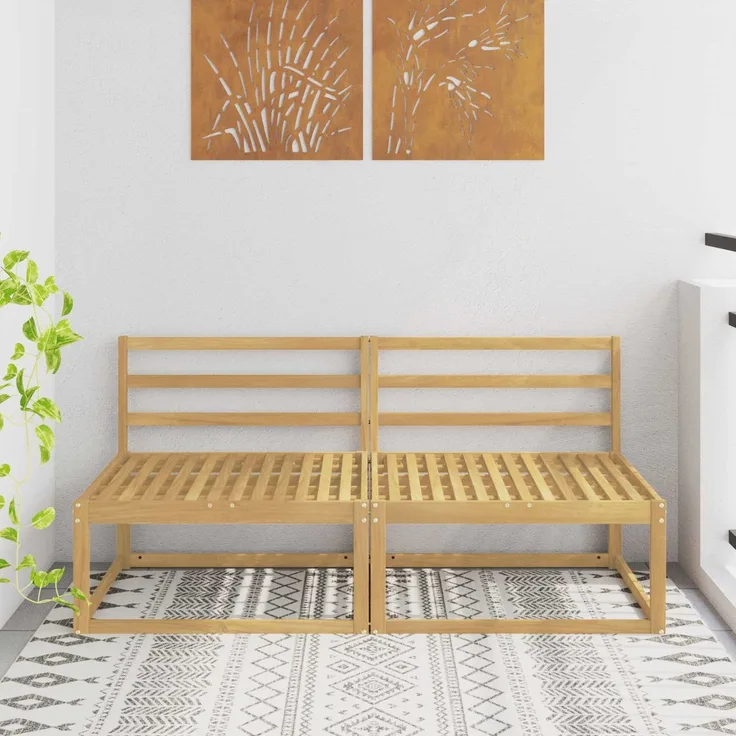 vidaXL Outdoor Mittelsofa Weiß 158 x 83 x 73 cm 901540