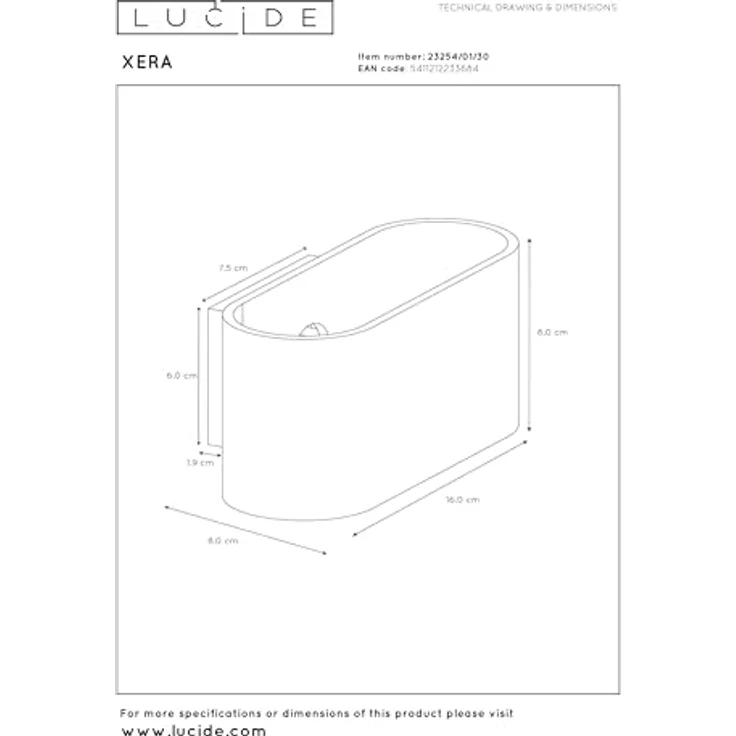LUCIDE XERA - Wandleuchte - 1xG9 - Schwarz – Bild 8