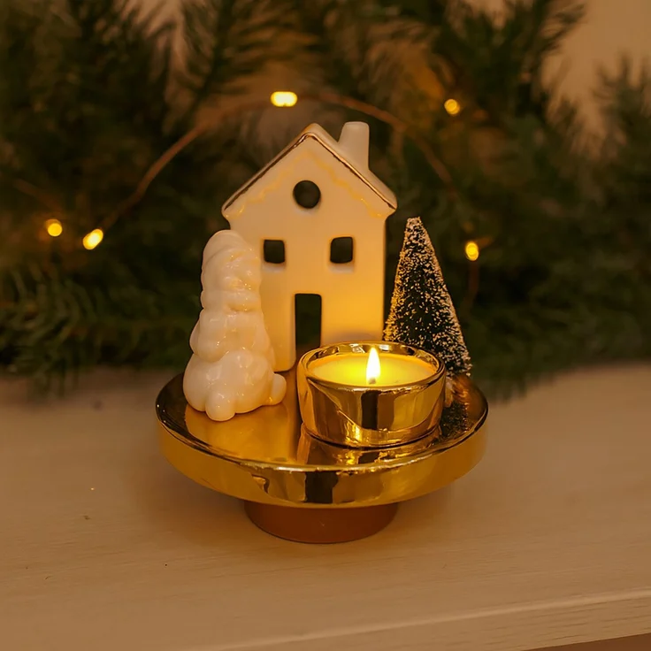 HTI-Living Winterdorf Schneemann Teelichthalter – Bild 2
