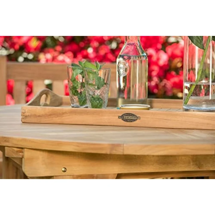 Kai Wiechmann Tablett Edles Teak Serviertablett 66 x 38 cm als wetterfestes Holztablett, Teak, edles und unbehandeltes Frühstückstablett aus Teak – Bild 5