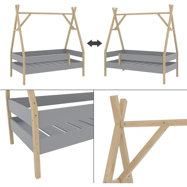 Kinderbett Bali Grau 80x160 cm Vitalispa – Bild 6