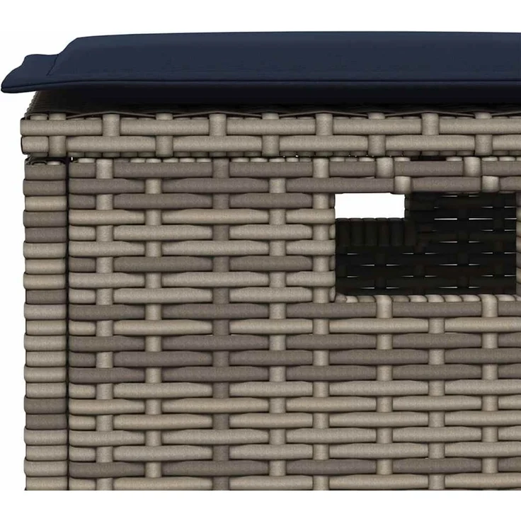 vidaXL 6-tlg. Garten-Sofagarnitur mit Kissen L-Form Grau Poly Rattan 3213544 – Bild 7