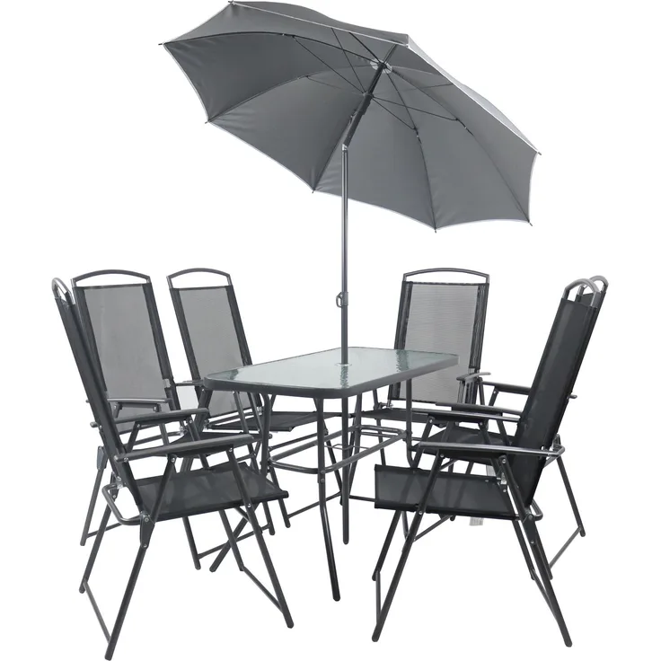 VCM Gartenmöbel-Set Sontan 918144 Anthrazit H. 70 x B. 110 x T. 55 cm
