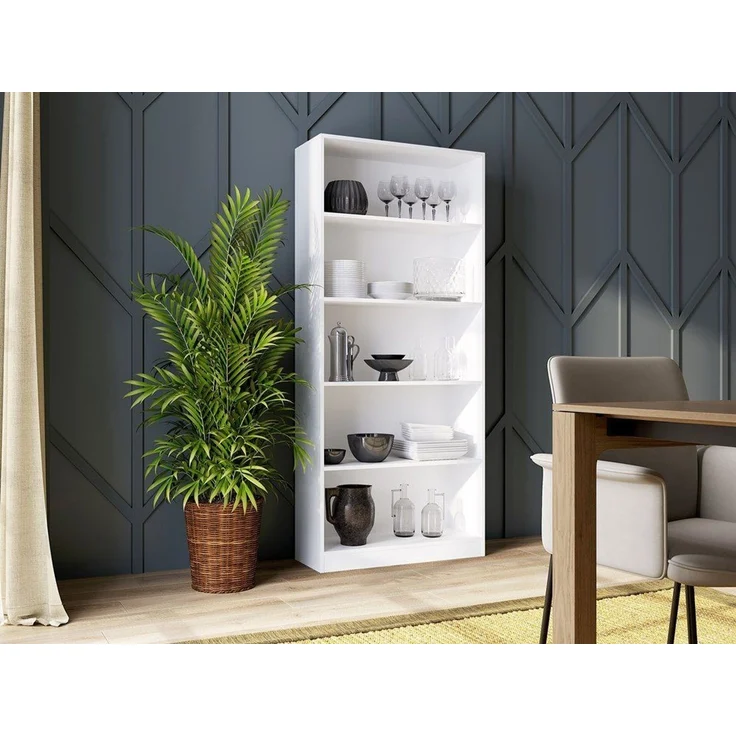 ibonto BÜCHERREGAL Laminierte Weiß Erhältlich in verschiedenen Größen (H 182 x T 30 x B 80 cm) – Bild 4