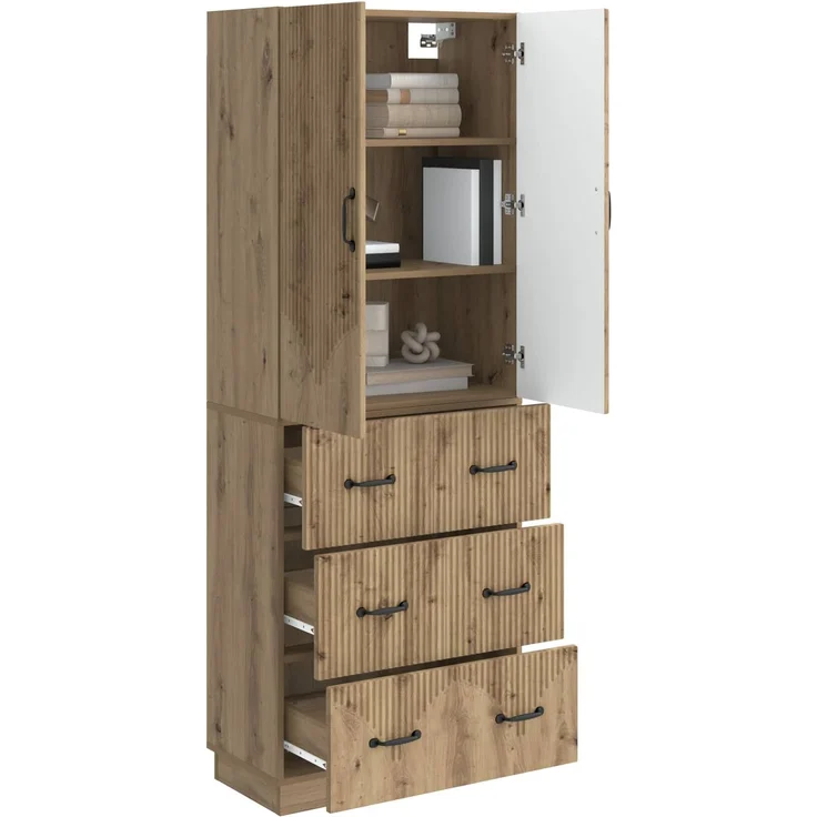 vidaXL Schrankset 2 pcs Artisan-Eiche 66 x 34,5 x 87 cm Holzwerkstoff 3416807 – Bild 2