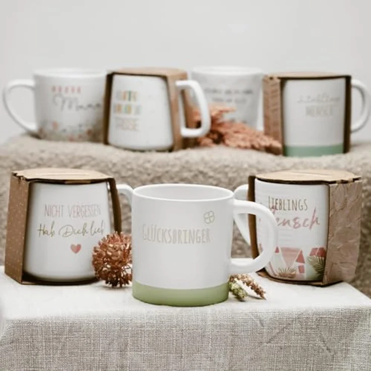 GRUSS & CO Tasse konisch "Hab dich lieb!" | Steinzeug, 43 cl, mehrfarbig | Geschenk Verliebte | 48447 – Bild 6