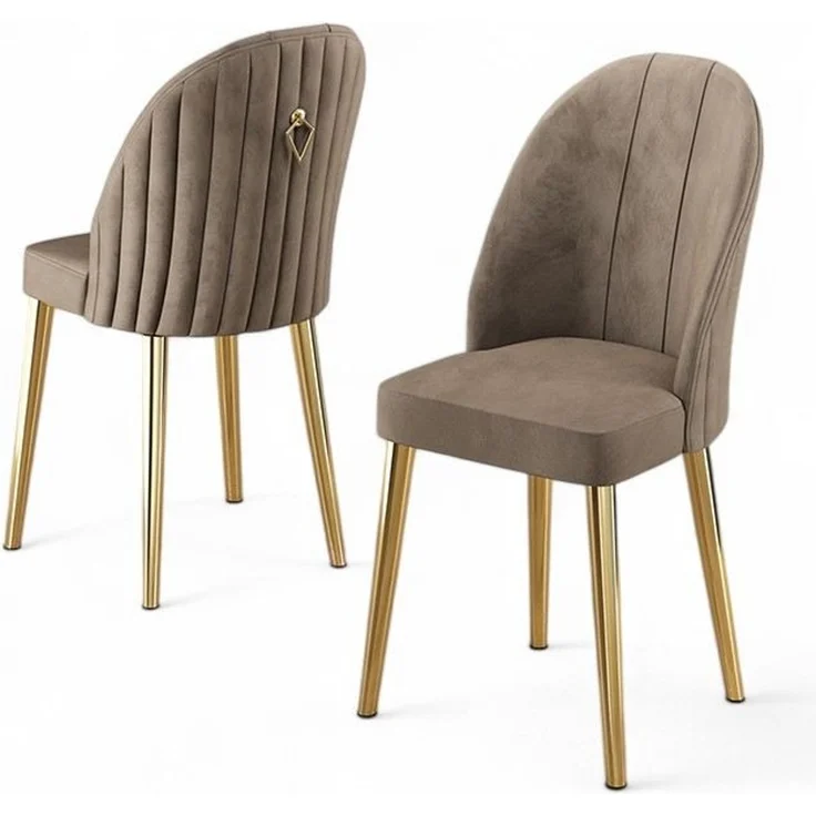 Skye Decor 'Mara - Cappuccino, Gold' Stuhlset (2-teilig), Cappuccino / Gold, 44 x 90 x 42 cm – Bild 2
