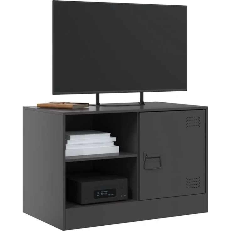 2 pcs TV-Schrank, Lowboard Schwarz 67x39x44 cm Stahl – Bild 3
