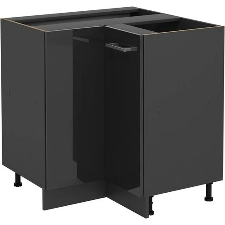 Eckunterschrank R-Line Anthrazit Hochglanz 75.6 cm ohne Arbeitsplatte Vicco – Bild 4