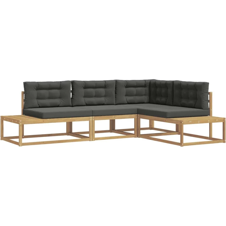 vidaXL Outdoor-Sofagarnitur 4 stk. 4-Sitzer Polyester Weiß 3387001 – Bild 2