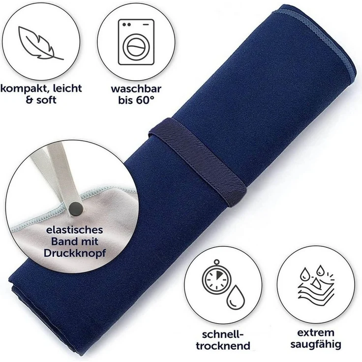 Blumtal Sporthandtuch Mikrofaser Handtuch - kompakte Mikrofaser Handtücher, Mikrofaser (inkl. Transporttasche, einzeln oder als Set verfügbar, 2-St), ultra leicht & schnelltrocknend, Reisehandtuch, Strandhandtuch – Bild 3