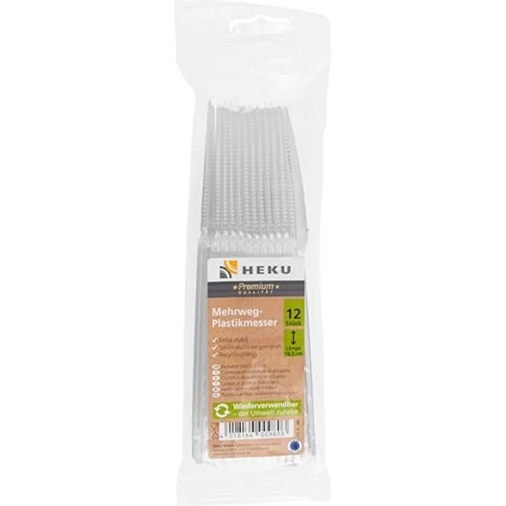 240 Stück Kunststoff Messer Mehrweg Plastikmesser Plastikbesteck Plastik 20x 12er Set – Bild 2