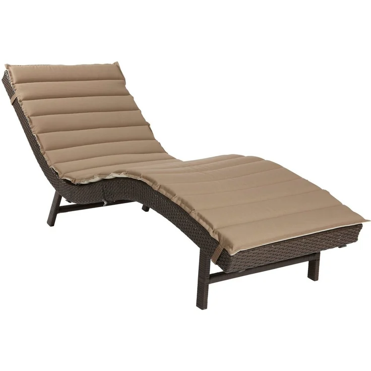 MERXX Gartenliege Piacenza, Polyrattan, braun, inkl. Wendeauflage – Bild 3