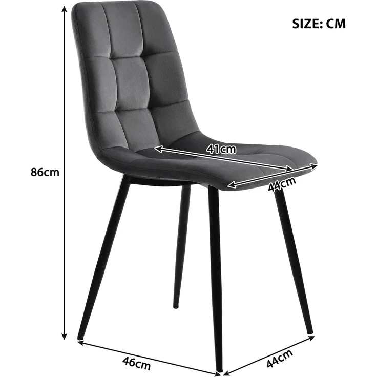 Esszimmer-Set 5-teilig mit Tisch 120x70 cm & 4 Grau Samtstühlen, Küchentisch, stabiler Essbereich für Wohnzimmer und Küche – Bild 9
