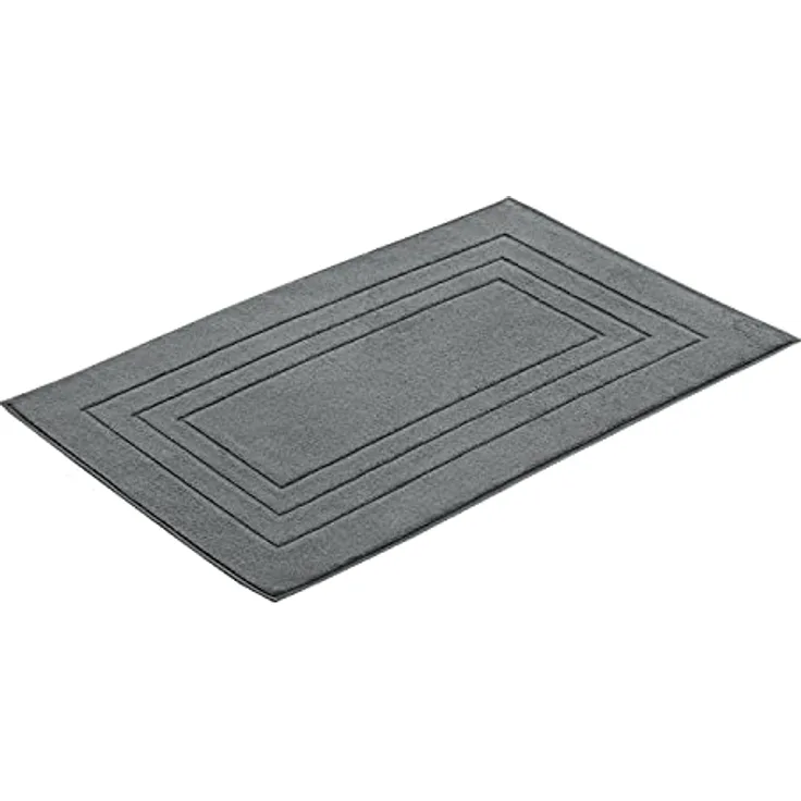 Vossen Badematte Feeling, garngefärbt aus 100% Baumwolle, graphit, strapazierfähig, geeignet für Fußbodenheizung
