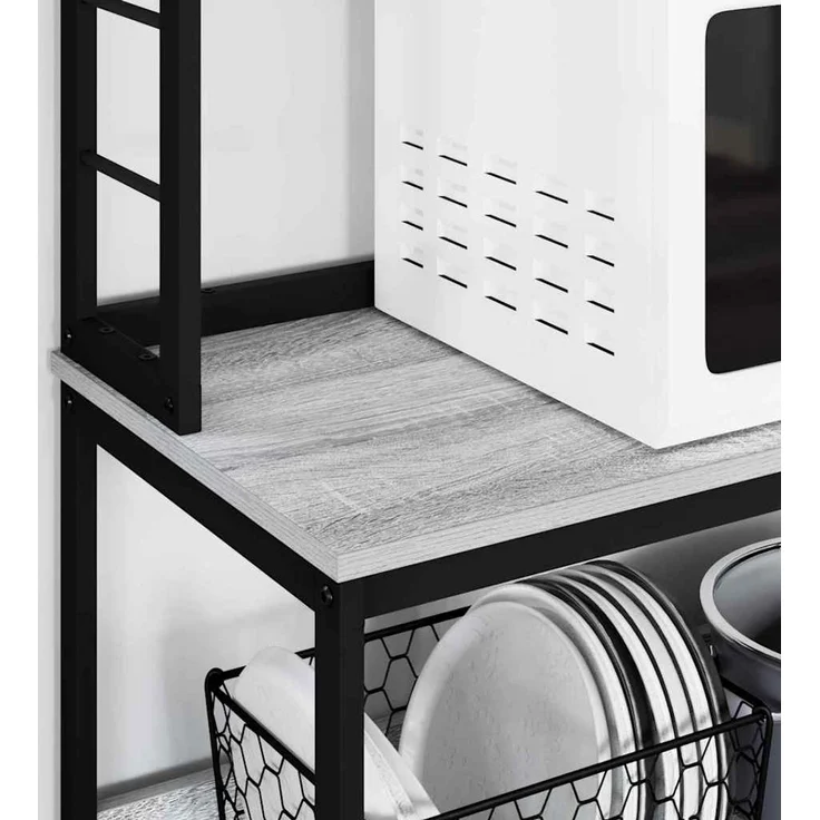 vidaXL Küchenregal Graues Sonoma 60 x 40 x 168 cm Holzwerkstoff 883883 – Bild 4