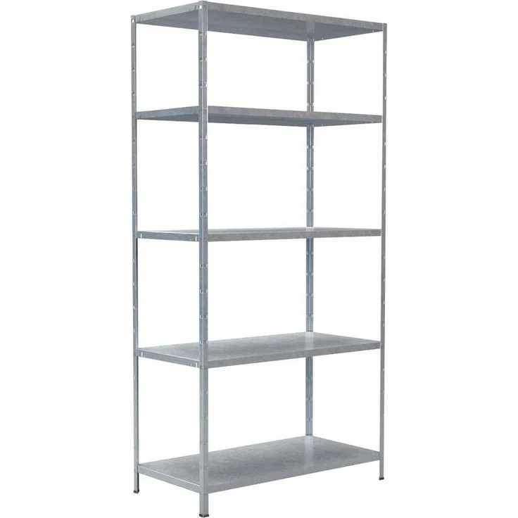 SCHULTE Regalwelt Steckregal Stecksystem-Grundregal, Metall verzinkt, 2000x1000x500 mm, 5 Böden – Bild 1