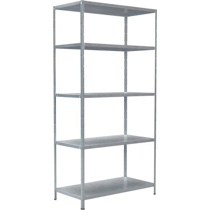 SCHULTE Regalwelt Steckregal Stecksystem-Grundregal, Metall verzinkt, 2000x1000x500 mm, 5 Böden