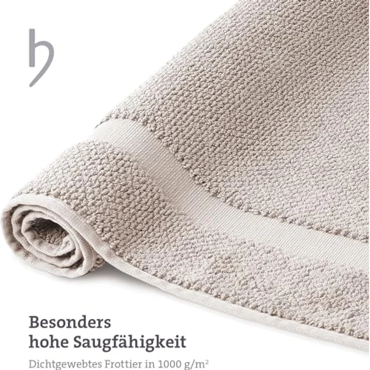 herzbach home Badematte Spa 50x80 cm, Baumwolle, Rechteckig, 1000g/m², Premium-Qualität, 100% Baumwolle, mit Bordüre – Bild 3