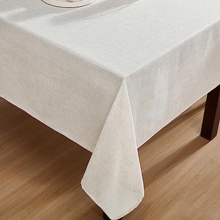 Laura Ashley Dothan Luxuriöse Tischdecke aus Leinenmischung für formelle Abendessen, Urlaub, Hochzeit oder Party, 152,4x213,4 cm, Taupe – Bild 7