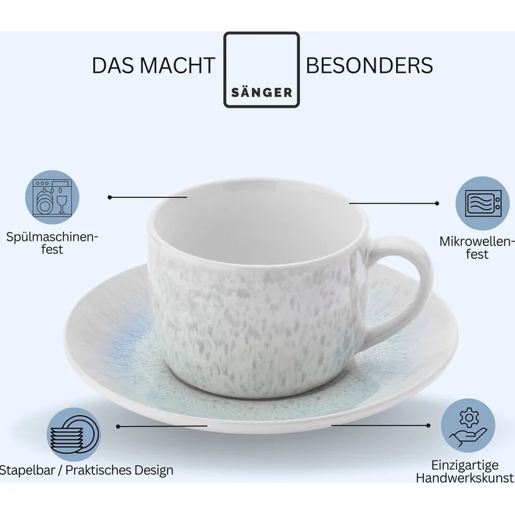 SÄNGER Kaffeetassen Set Santorini 8 teilig – Bild 1