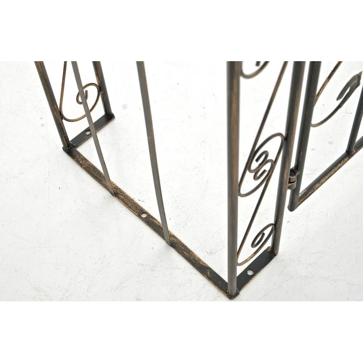 Rosenbogen WEIMAR mit Tor - 135x41,5x245cm, Metall, Bronze | Rankhilfe Rosen Rankgitter Gartendekoration – Bild 8