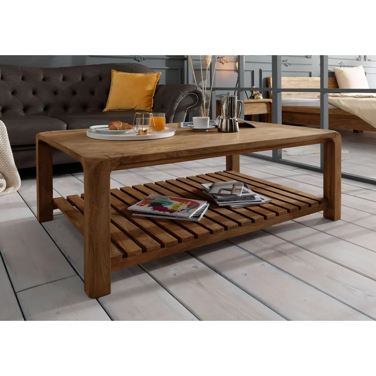 Couchtisch Sheesham 120 x 80 x 45 braun geölt BUENO #1001 – Bild 8