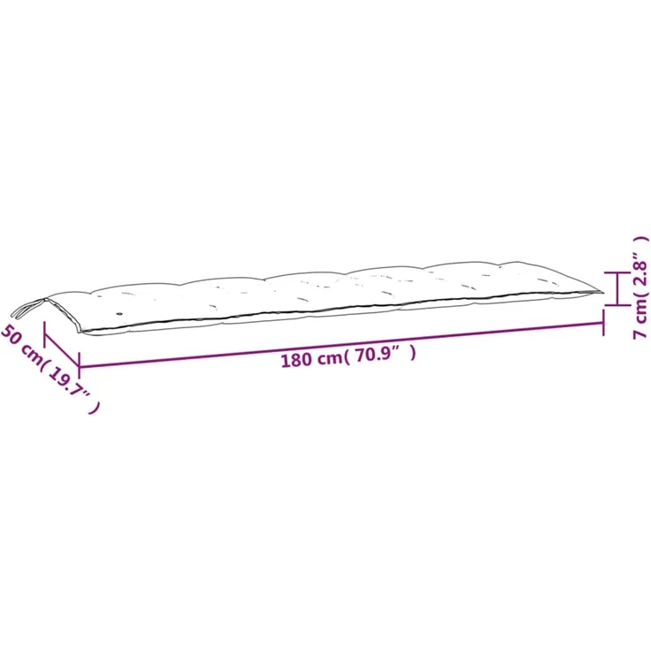 vidaXL Gartenbank-Auflagen 2 Stk. Beige 180x50x7 cm Oxford-Gewebe 361719 – Bild 8
