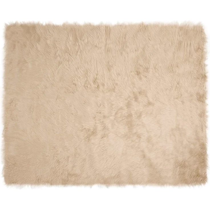 vidaXL Kunstschaffell Teppich Tafalla Beige 200 x 280 cm Polyester 42021485 – Bild 1