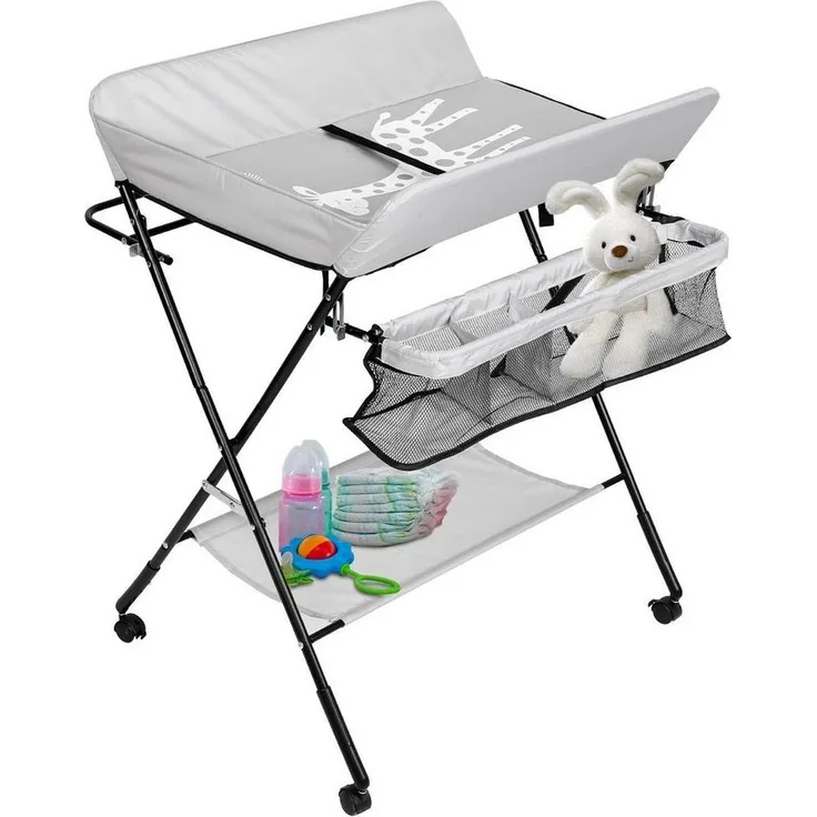 Clanmacy Wickelkommode Baby Wickeltisch Wickelkombination klappbar Wickelkommode mit Auflage