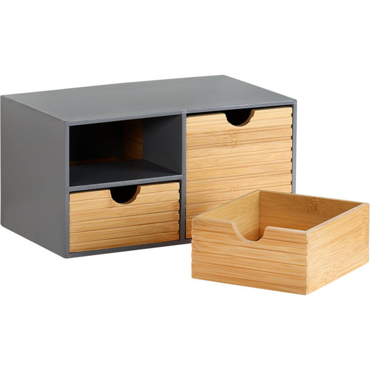 KESPER 58961 Organizer mit 3 Schubladen, grau, FSC / Mini-Kommode – Bild 3