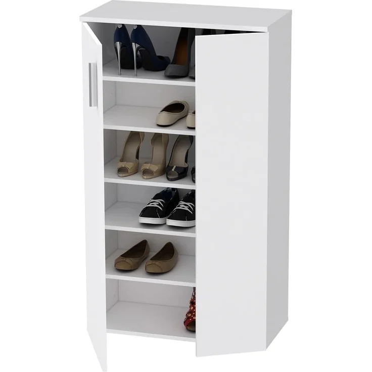FORTE Boots Schuhschrank, Holzwerkstoff, Weiß, 68,9 x 120,4 x 34,1 cm – Bild 7