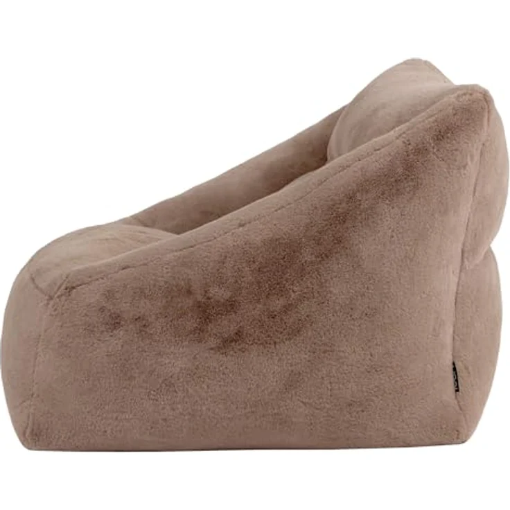 Icon Natalia Sitzsack Sessel für Erwachsene, Mokkabraun, Flauschiger Kaninchen Kunstfell Stoff, Riesen Sitzsack mit Füllung, Bean Bag Chair, Bequemer Sessel Wohnzimmer, Lounge, Schlafzimmer, Büro – Bild 7