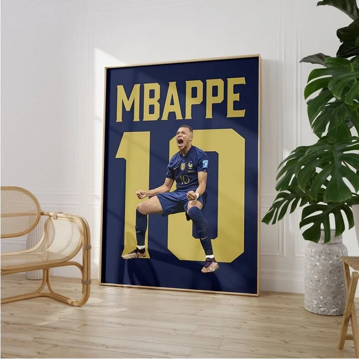 JUSTGOODMOOD Poster Premium ® Kylian Mbappe 10 Jubel Frankreich · Fußball · ohne Rahmen – Bild 3