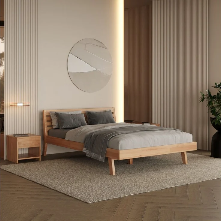 Krok Wood Massivholzbett Mary in Buche – Bild 1