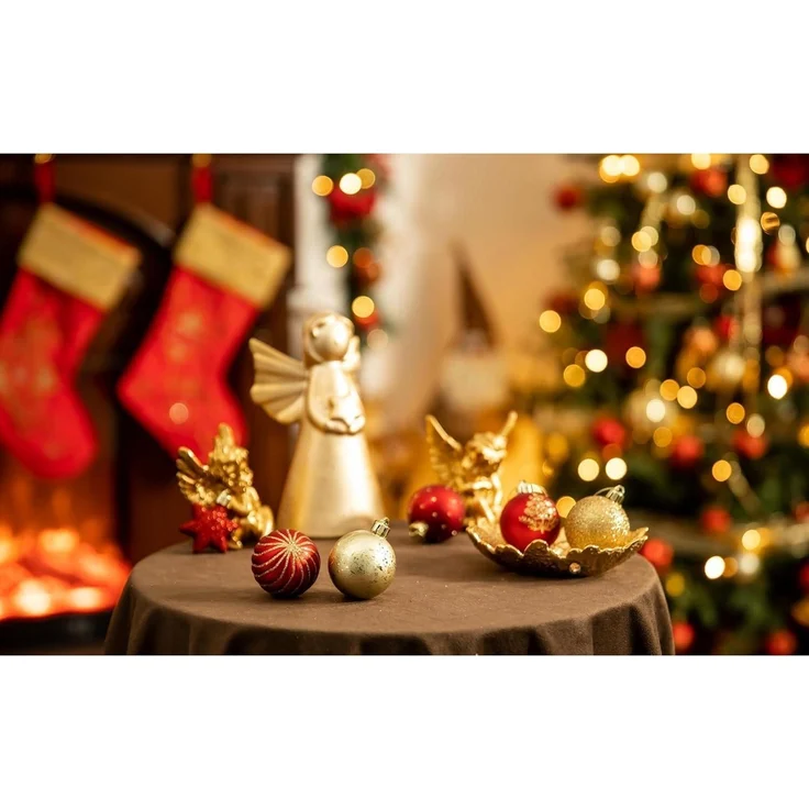 35x Valery Madelyn Weihnachtskugeln 5cm Bruchsicher Rot Gold Christbaumkugeln – Bild 5
