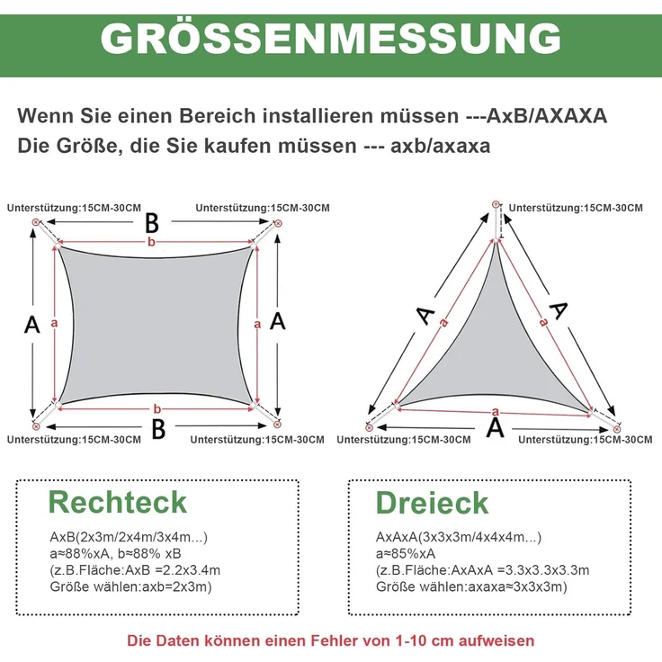 AXT SHADE Sonnensegel Wasserdicht Dreieck Rechtwinklig 3 x 3 x 4,25 m Wetterschutz Sonnenschutz PES Polyester mit UV Schutz für Terrasse Balkon Garten-Grau Anthrazit(Wir Machen Sondergrößen) – Bild 6