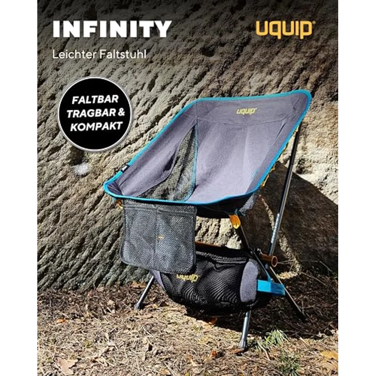 Uquip Campingstuhl Infinity I ultraleichter Faltbarer Klappstuhl mit 120 kg Traglast I kompakter Faltstuhl aus Aluminium I tragbarer Outdoor-Stuhl für Camping, Wandern, Radtouren, Festivals & Reisen – Bild 8