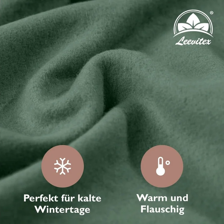leevitex® Spannbettlaken für kalte Nächte – angenehm weich, passgenau, farbstark & pflegeleicht, Molton, Gummizug: rundum, (1 Stück), verschiedene Größen und Farben, 80% Baumwolle 20% Polyester, 25cm Steg – Bild 3