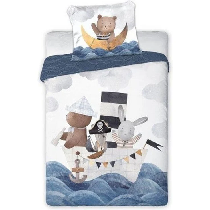 texpot Bettwäsche Kinderbettwäsche Schiff leuchtet nachts bedruckt Garnitur, 2 teilig – Bild 3