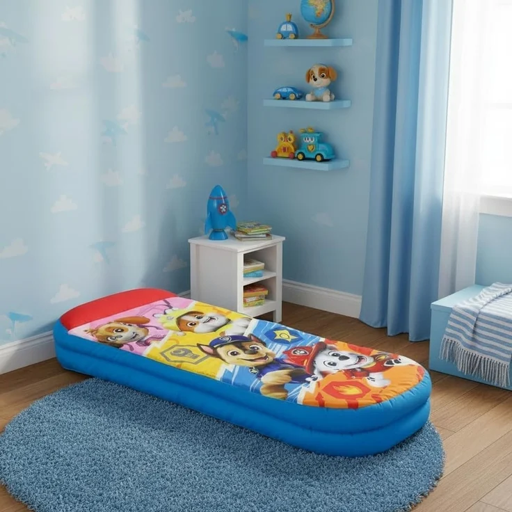 PAW PATROL Character World ReadyBed Kids aufblasbares Luftbett und Schlafsack mit Pumpe | Skye, Marshall, Rubble und Chase Design | Reisematratze für Übernachtungen und Camping oder Zuhause – Bild 2