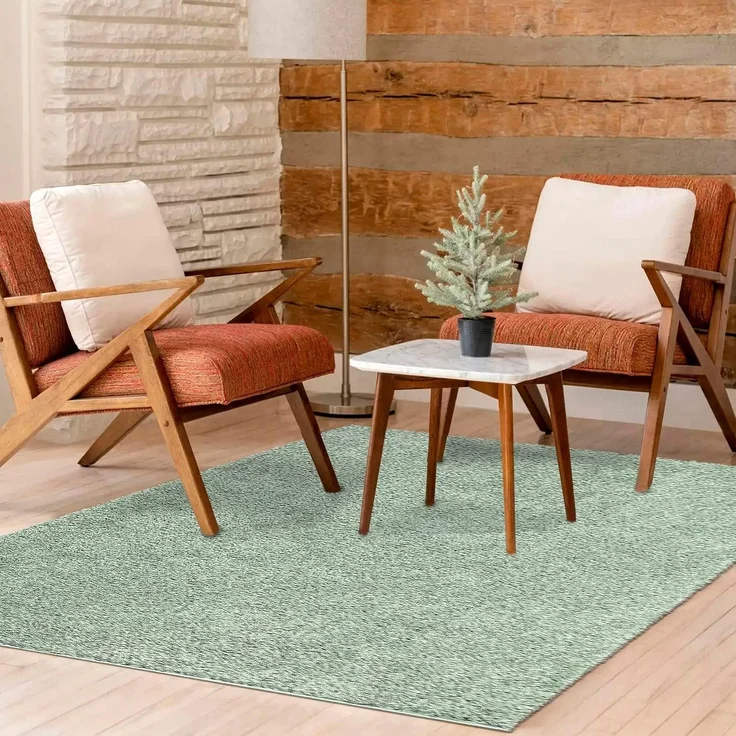 Teppich Wohnzimmer Hochflor Shaggy - 200x290cm - Pastell Grün Einfarbig Uni Flauschig Modern Boho Deko Teppiche Weich Schlafzimmer – Bild 7