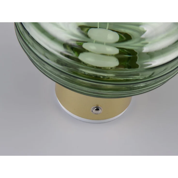 Akku Wandleuchte EARL mit Glasschirm Grün dimmbar, Ø 15,5cm – Bild 9